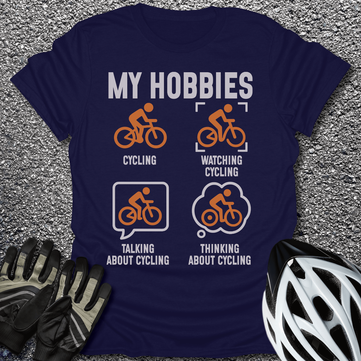 My Hobbies T-Shirt in Navy / S from CycleTees