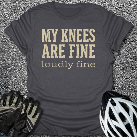 My Knees Are Fine T-Shirt in Dark Heather / S from CycleTees
