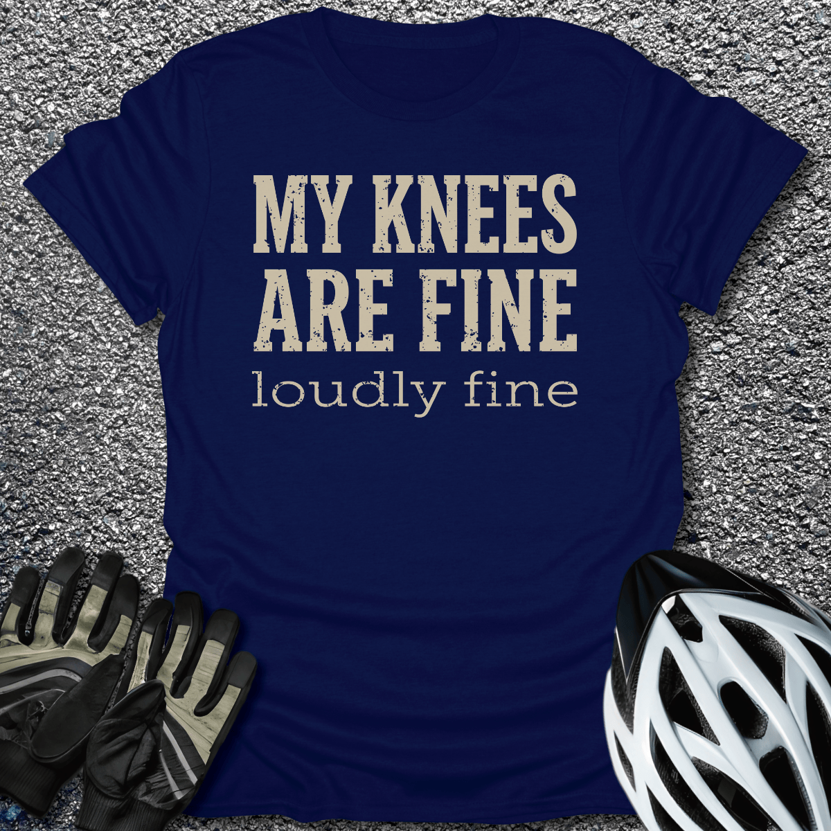 My Knees Are Fine T-Shirt in Navy / S from CycleTees