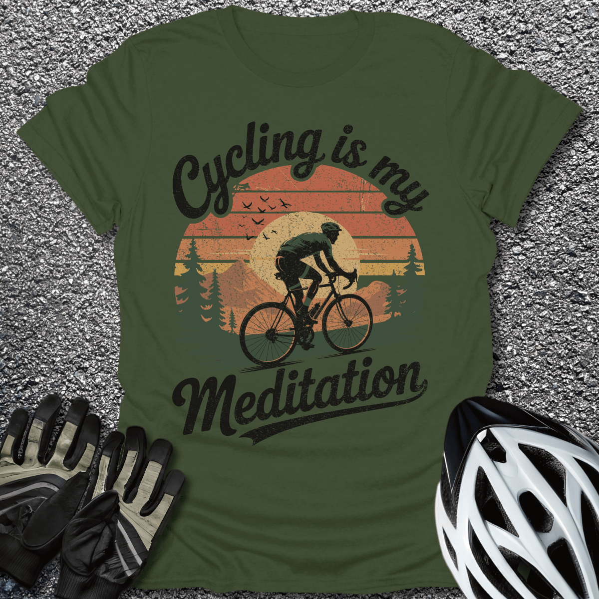My Meditation T-Shirt in Military Green / S from CycleTees