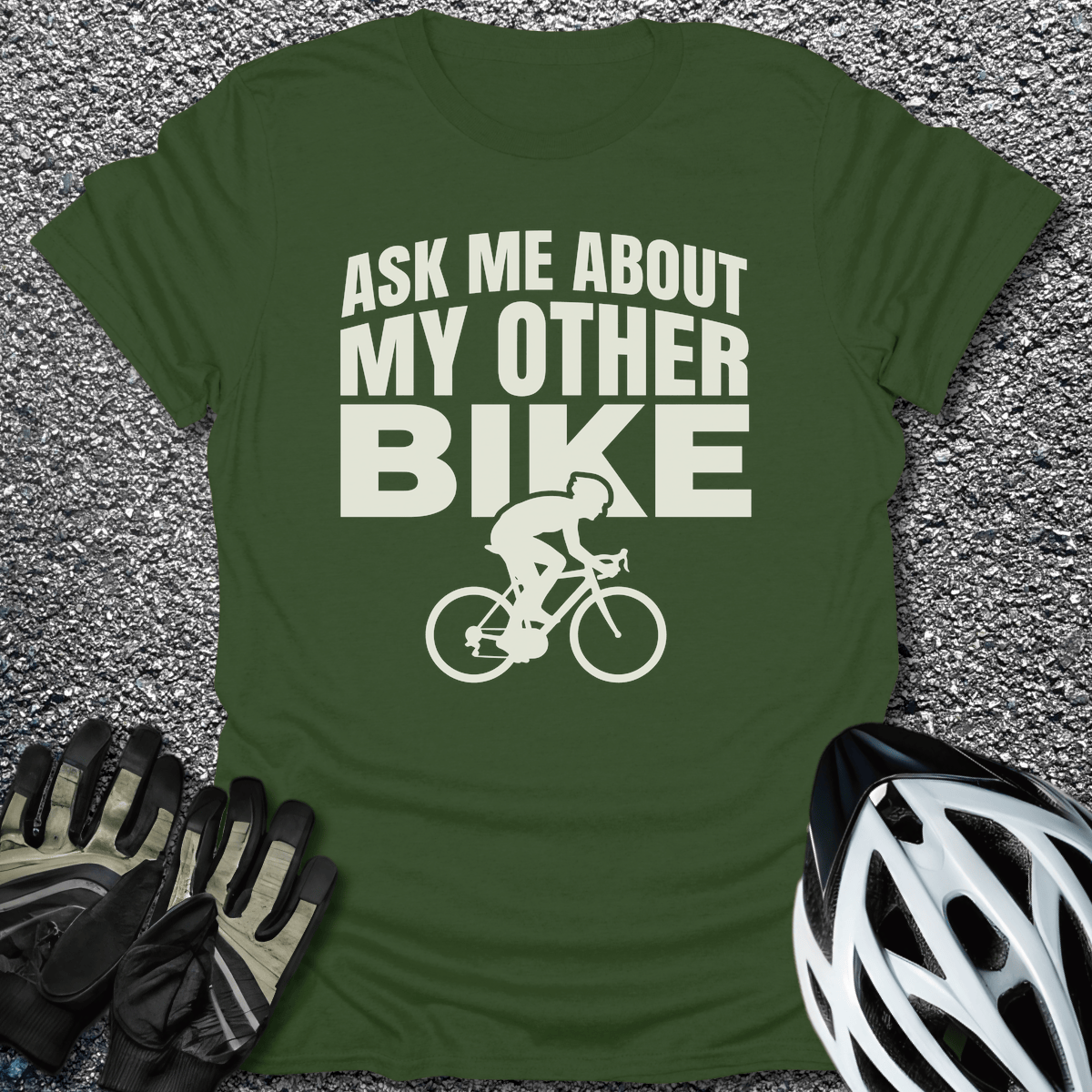 My Other Bike T-Shirt in Military Green / S from CycleTees