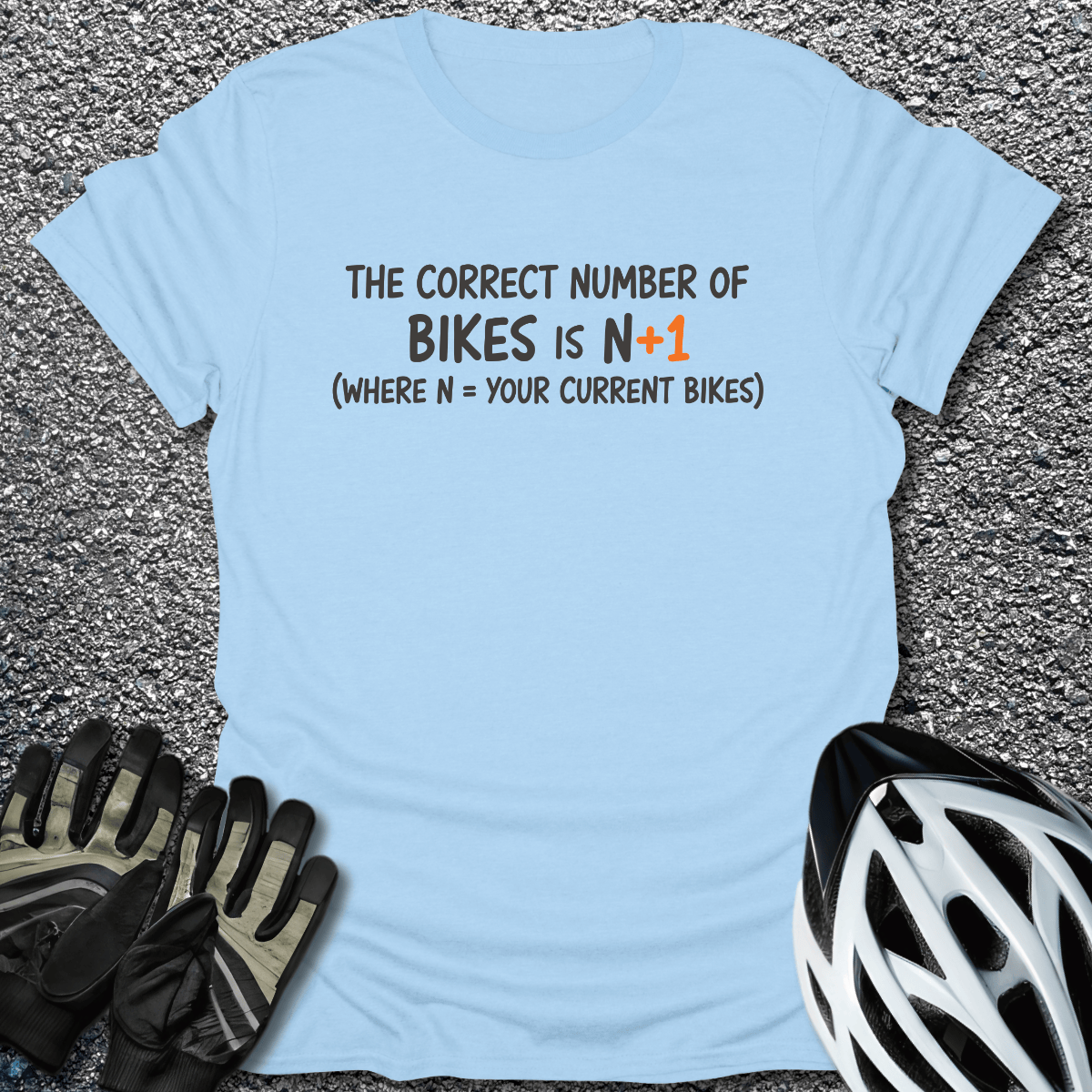 N+1 Bikes T-Shirt in Light Blue / S from CycleTees