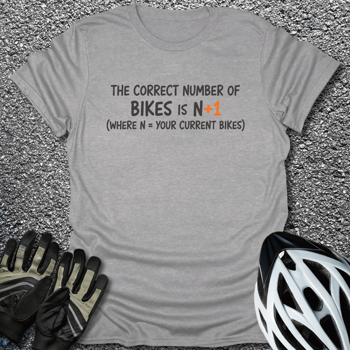 N+1 Bikes T-Shirt in Sport Grey / S from CycleTees