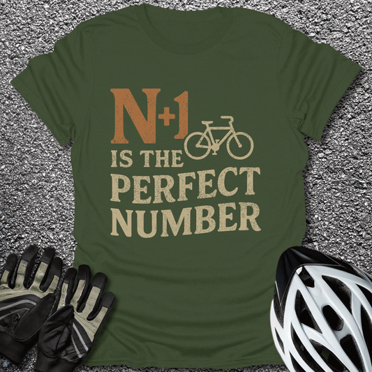 N+1 is the Number T-Shirt in Military Green / S from CycleTees