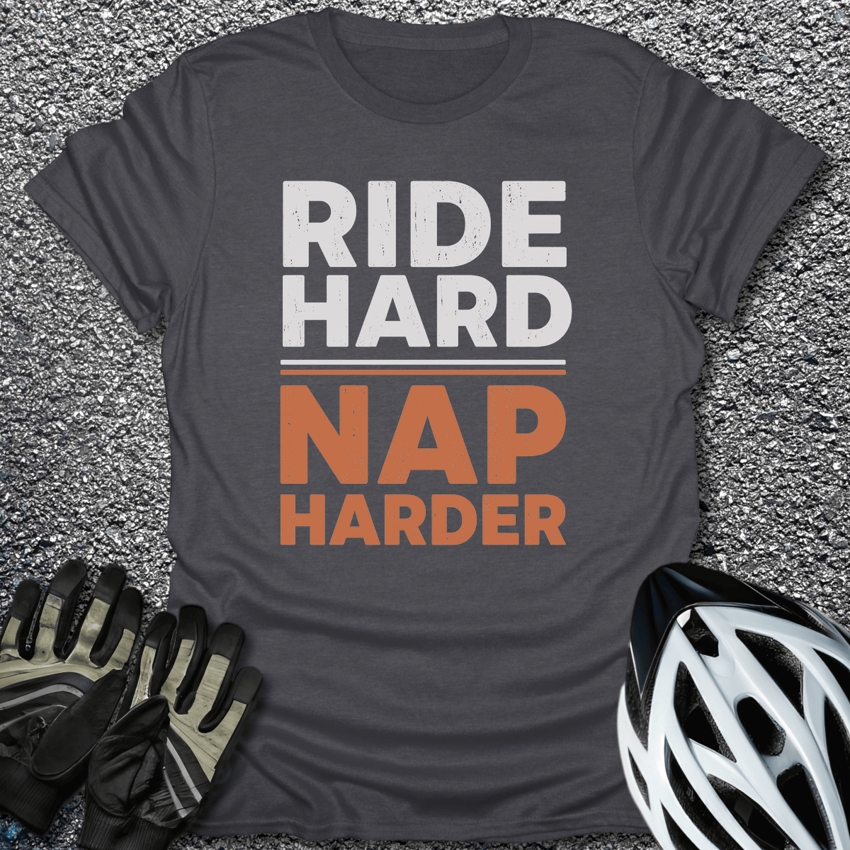 Nap Harder T-Shirt in Dark Heather / S from CycleTees