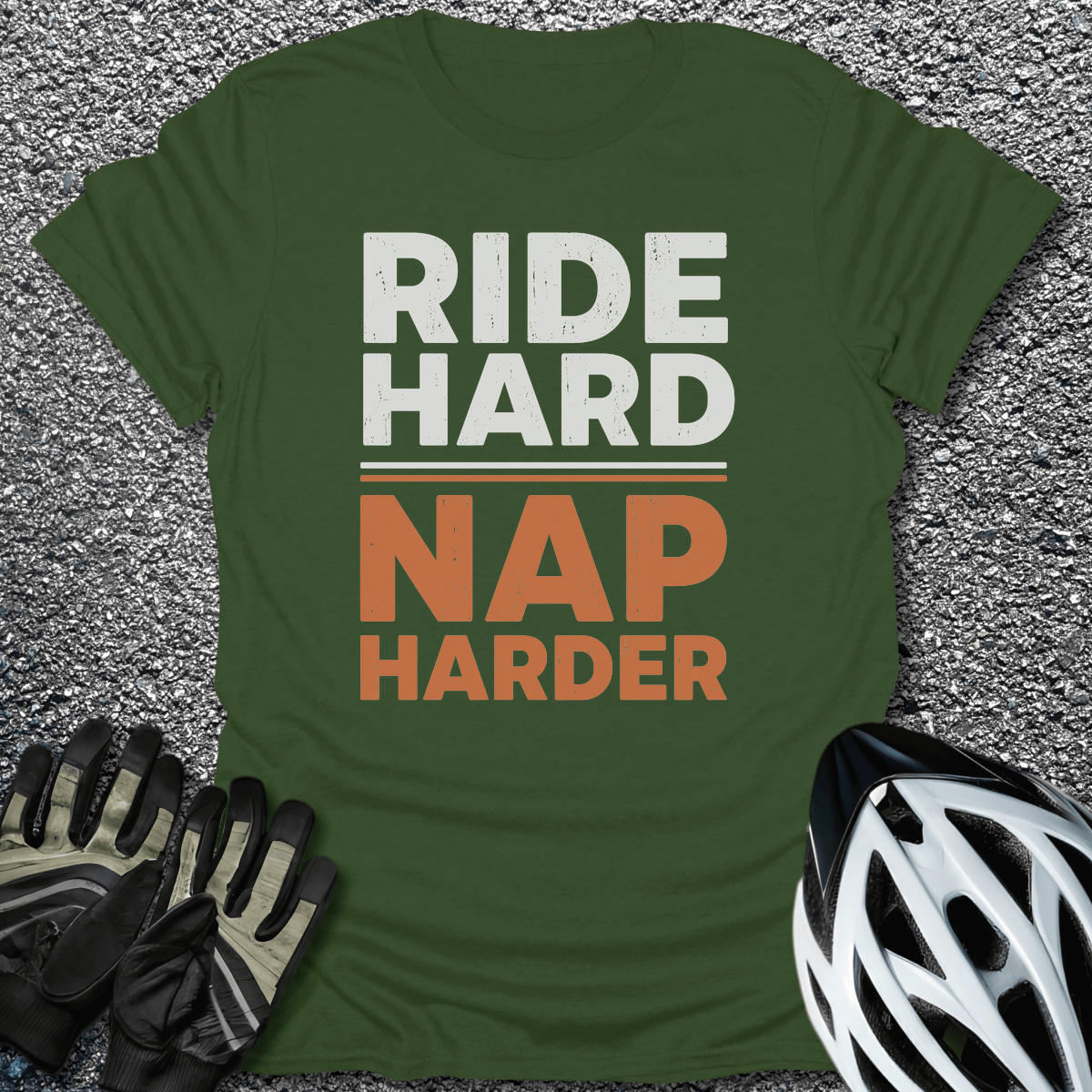 Nap Harder T-Shirt in Military Green / S from CycleTees