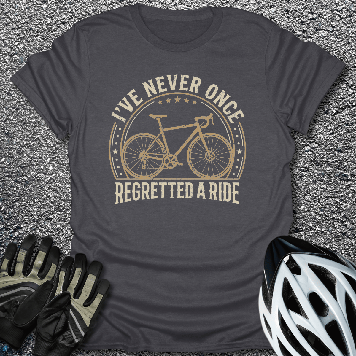 Never Regretted T-Shirt in Dark Heather / S from CycleTees