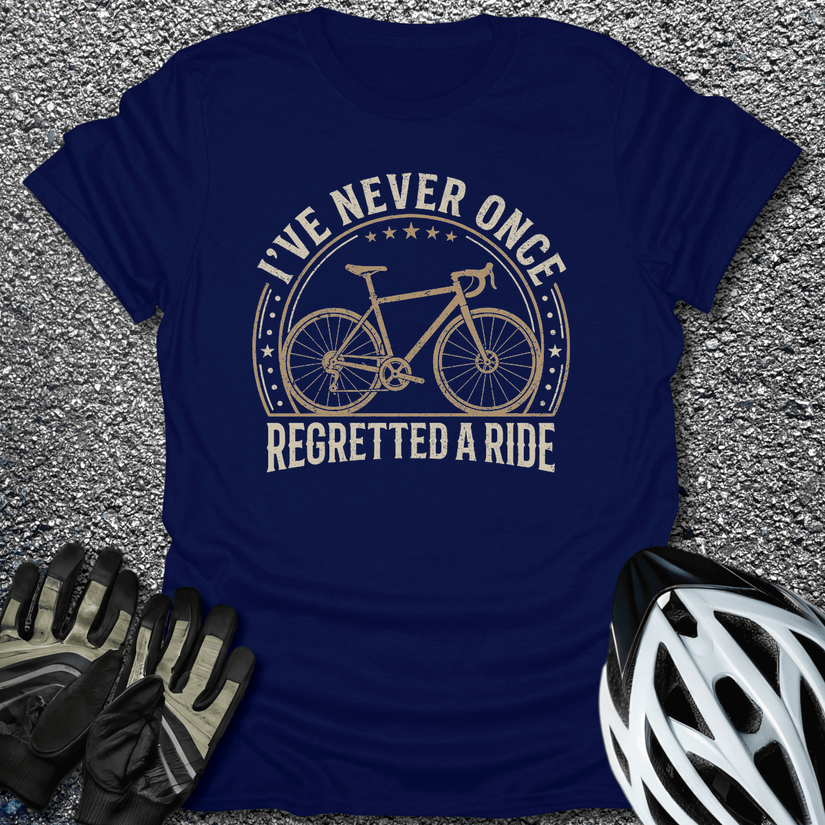 Never Regretted T-Shirt in Navy / S from CycleTees