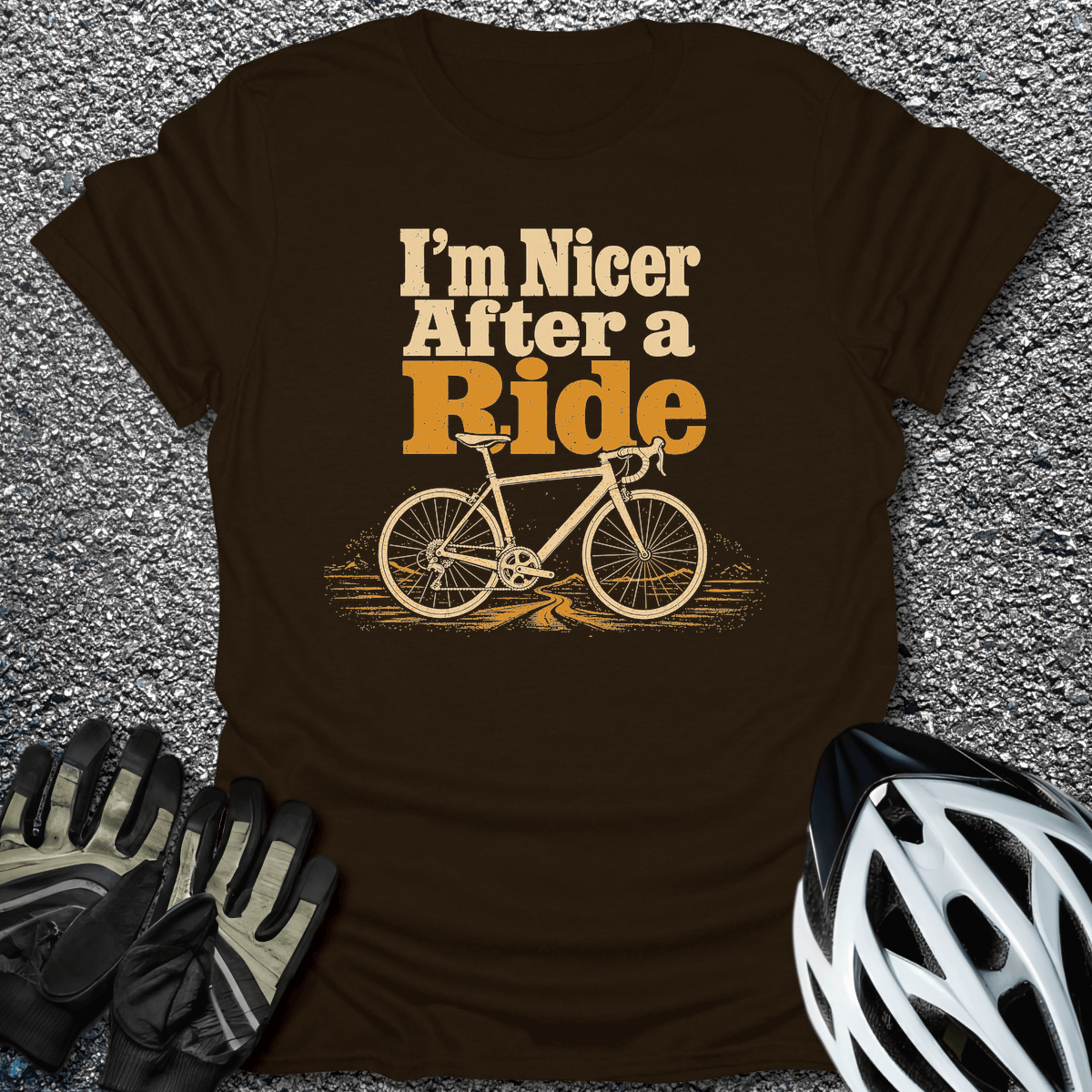 Nicer After Ride T-Shirt in Dark Chocolate / S from CycleTees