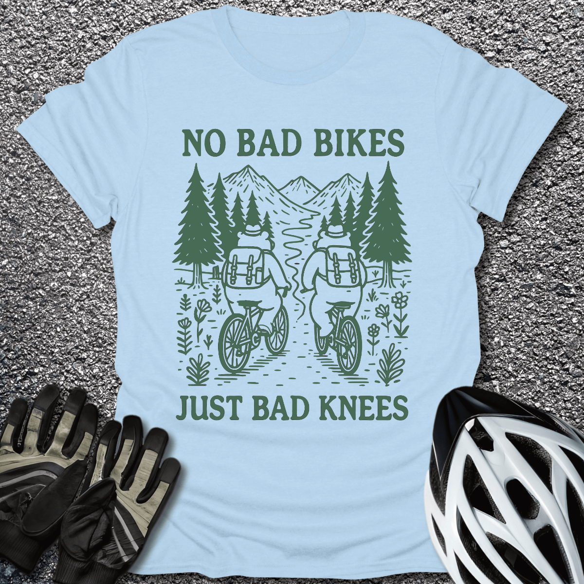 No Bad Bikes T-Shirt in Light Blue / S from CycleTees