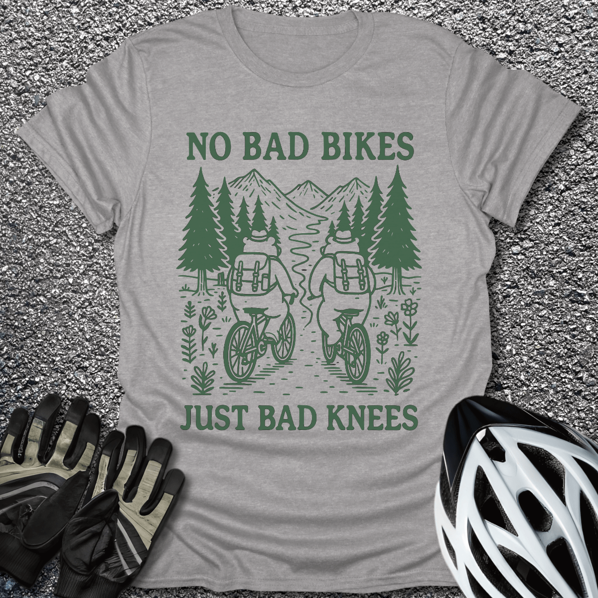 No Bad Bikes T-Shirt in Sport Grey / S from CycleTees