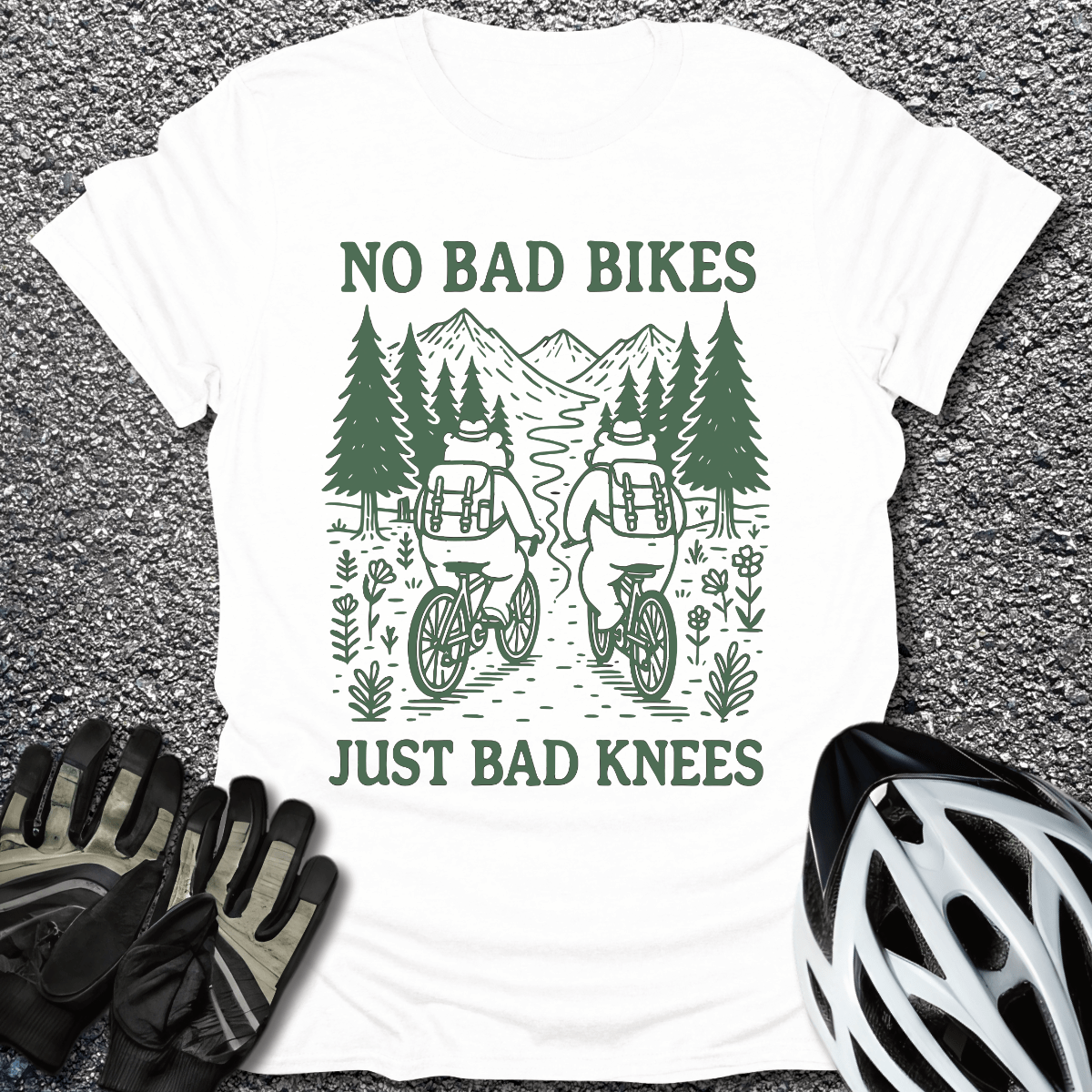 No Bad Bikes T-Shirt in White / S from CycleTees