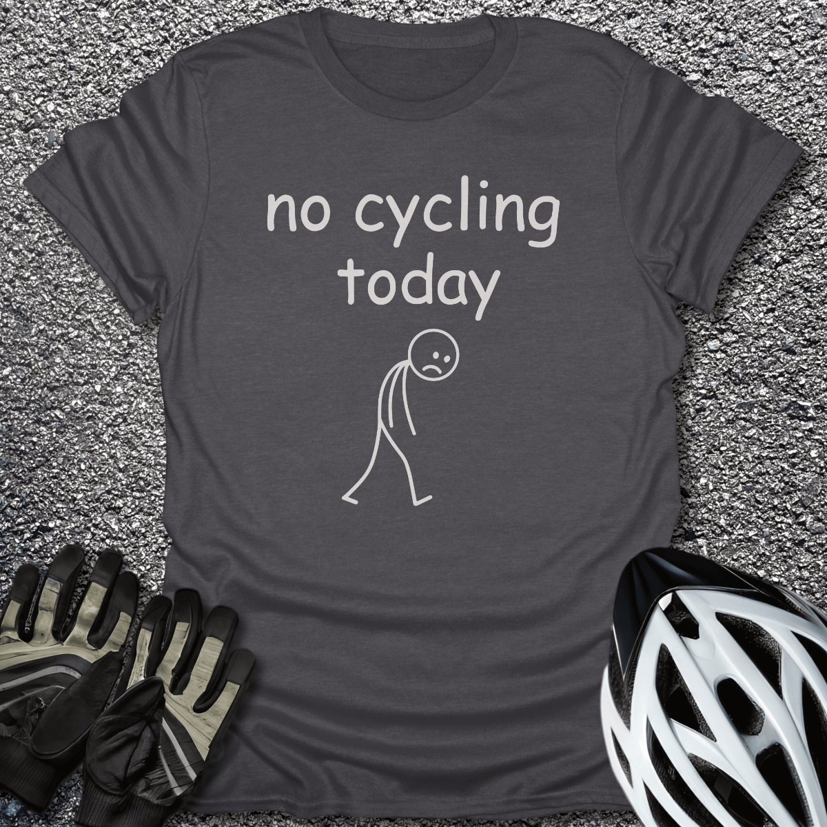 No Cycling T-Shirt in Dark Heather / S from CycleTees