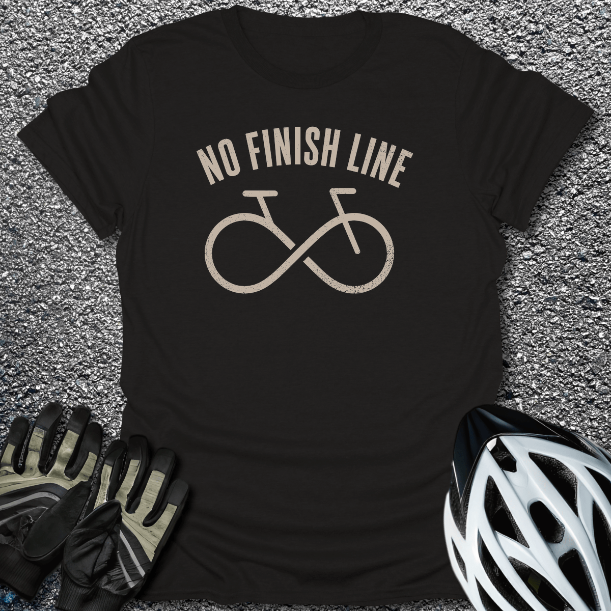 No Finish Line T-Shirt in Black / S from CycleTees