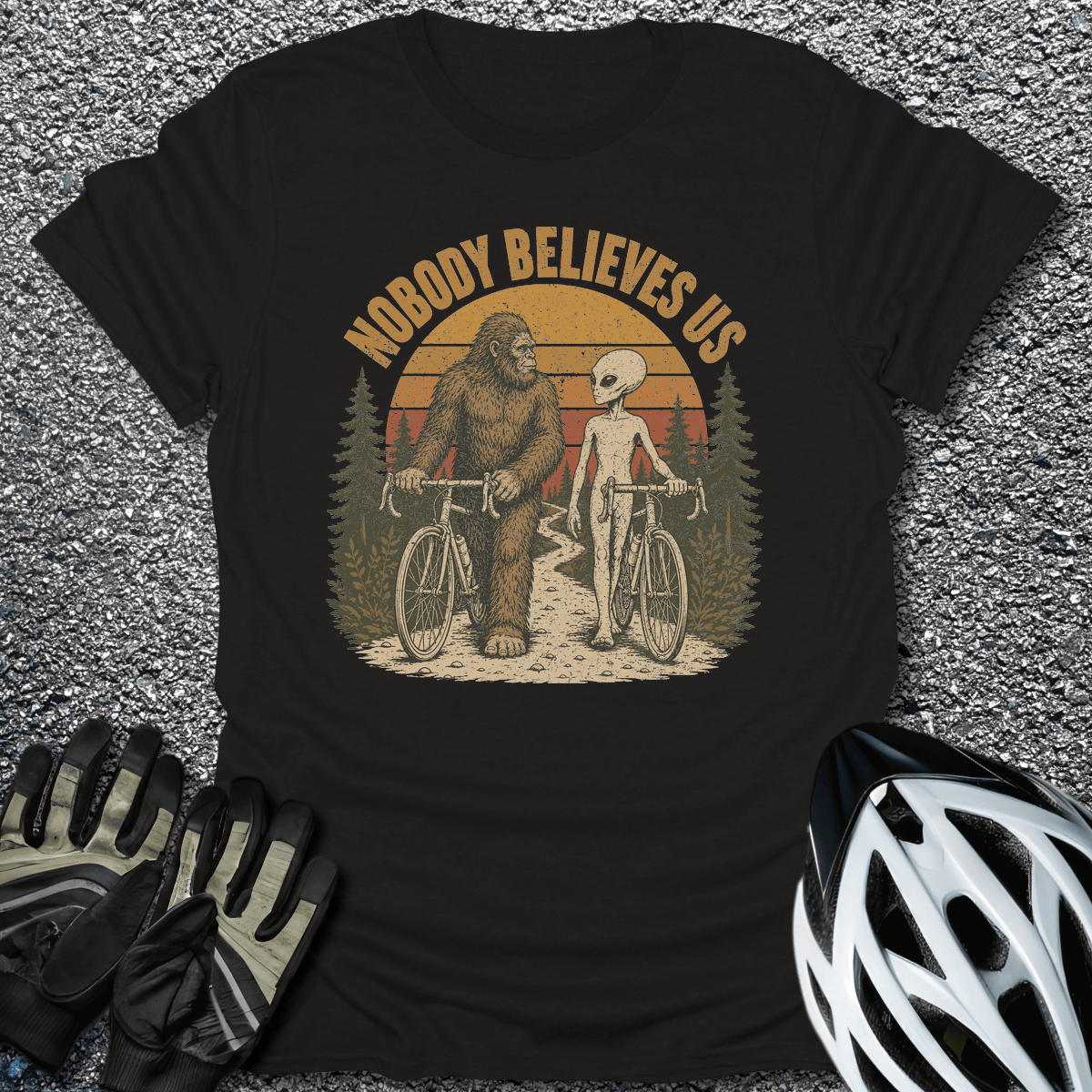 Nobody Believes Us T-Shirt in Black / S from CycleTees
