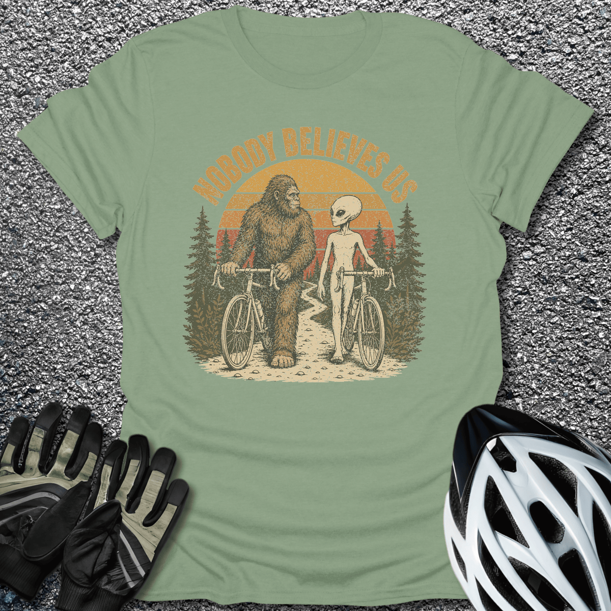 Nobody Believes Us T-Shirt in Sage / S from CycleTees