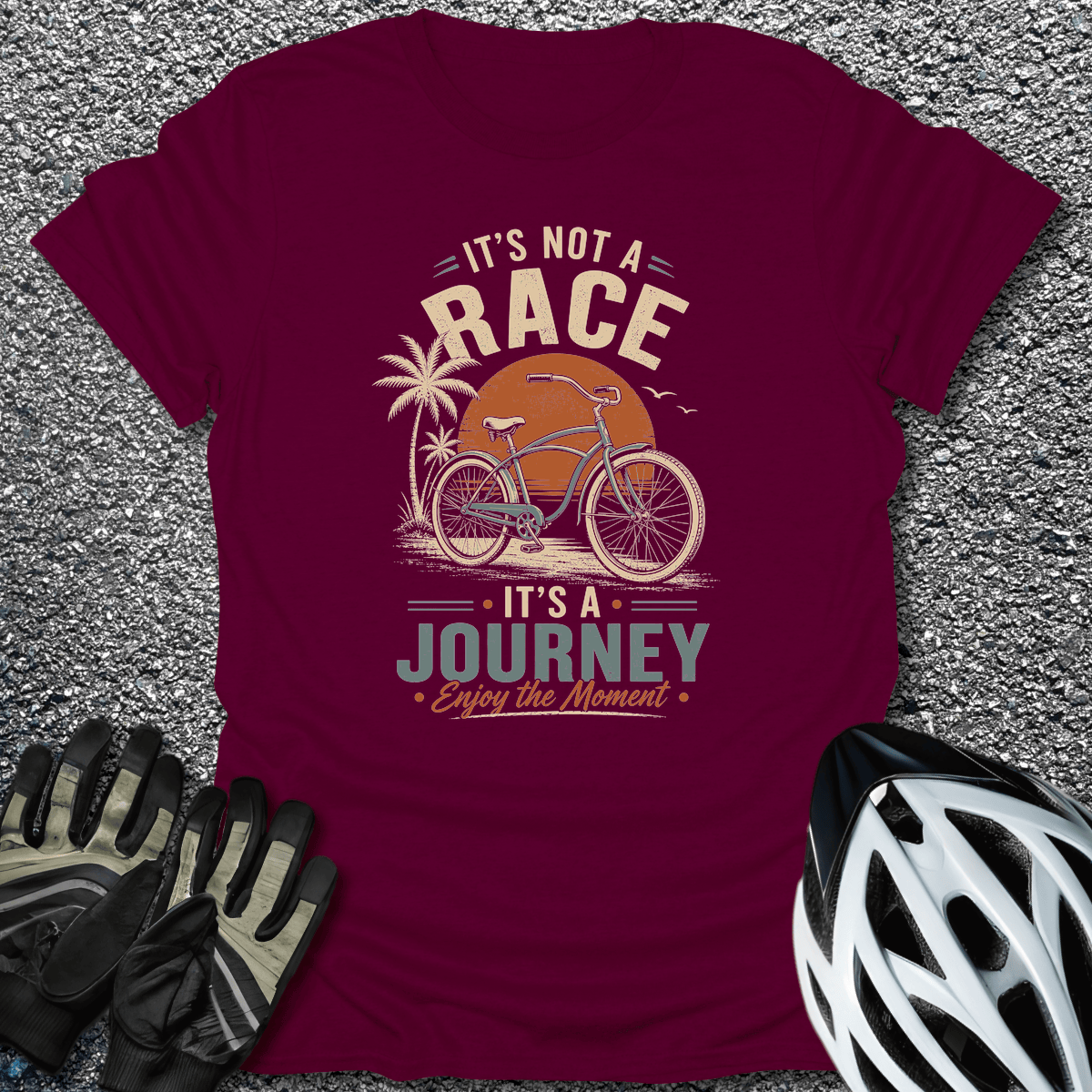 Not A Race T-Shirt in Maroon / S from CycleTees