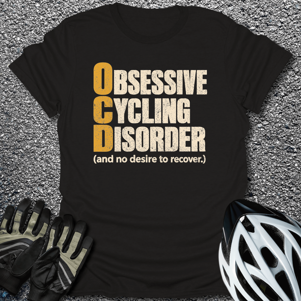 Obsessive Cycling Disorder T-Shirt in Black / S from CycleTees
