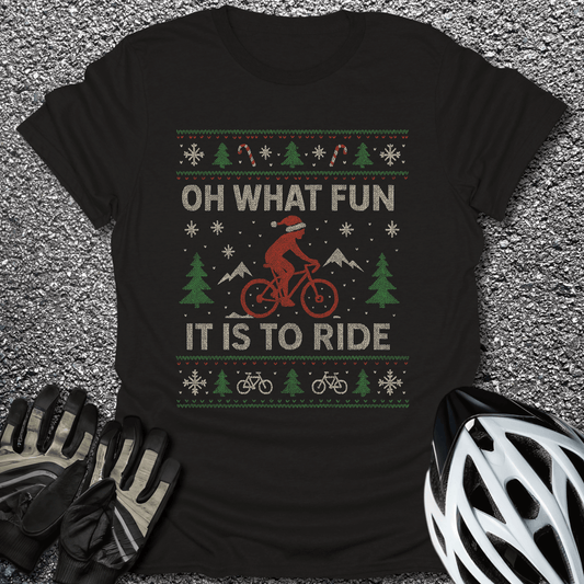 Oh What Fun T-Shirt in Black / S from CycleTees