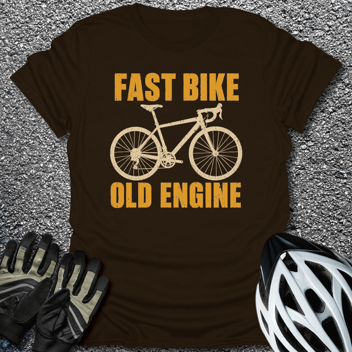 Old Engine T-Shirt in S / Dark Chocolate from CycleTees