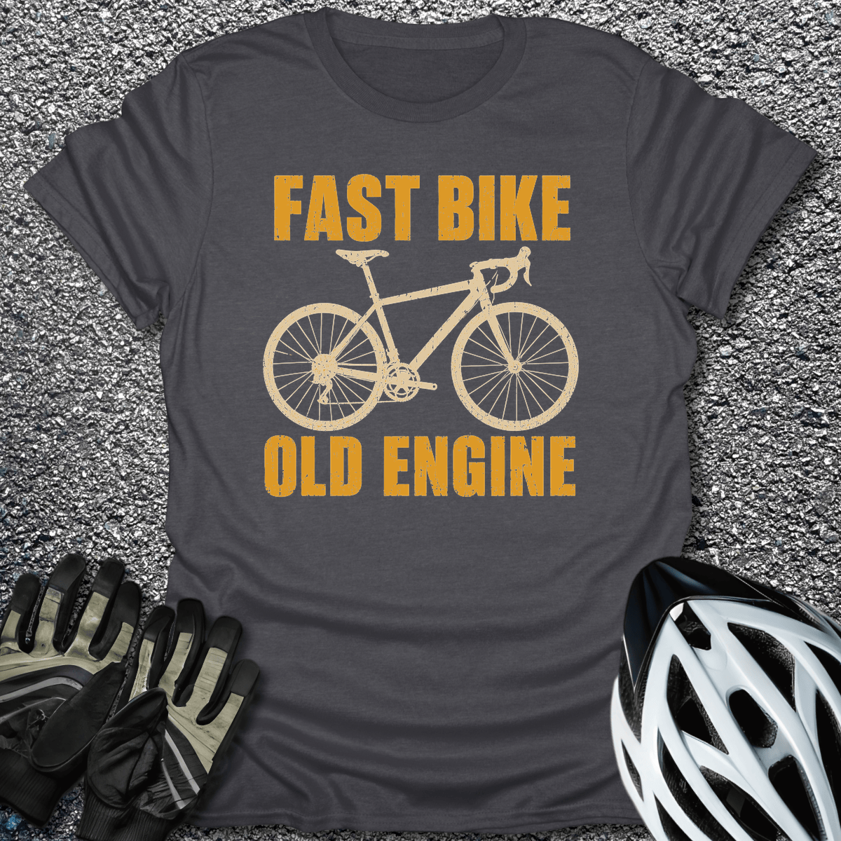 Old Engine T-Shirt in S / Dark Heather from CycleTees