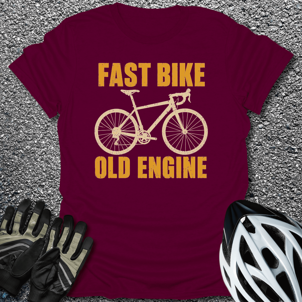 Old Engine T-Shirt in S / Maroon from CycleTees