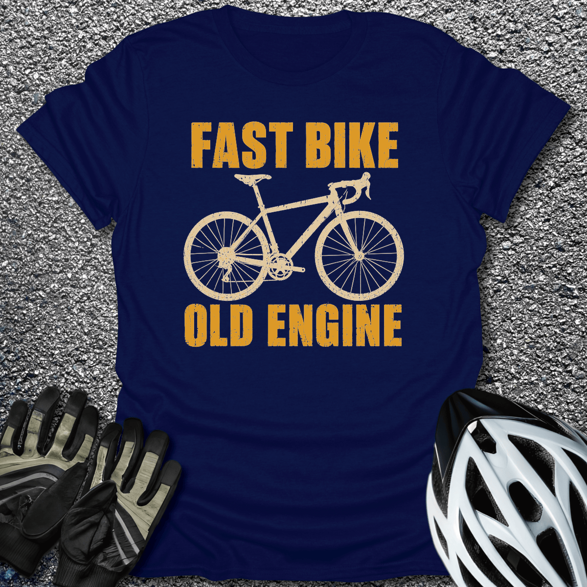 Old Engine T-Shirt in S / Navy from CycleTees