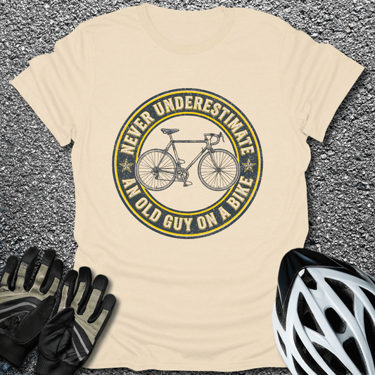Old Guy on a Bike T-Shirt in Natural / S from CycleTees