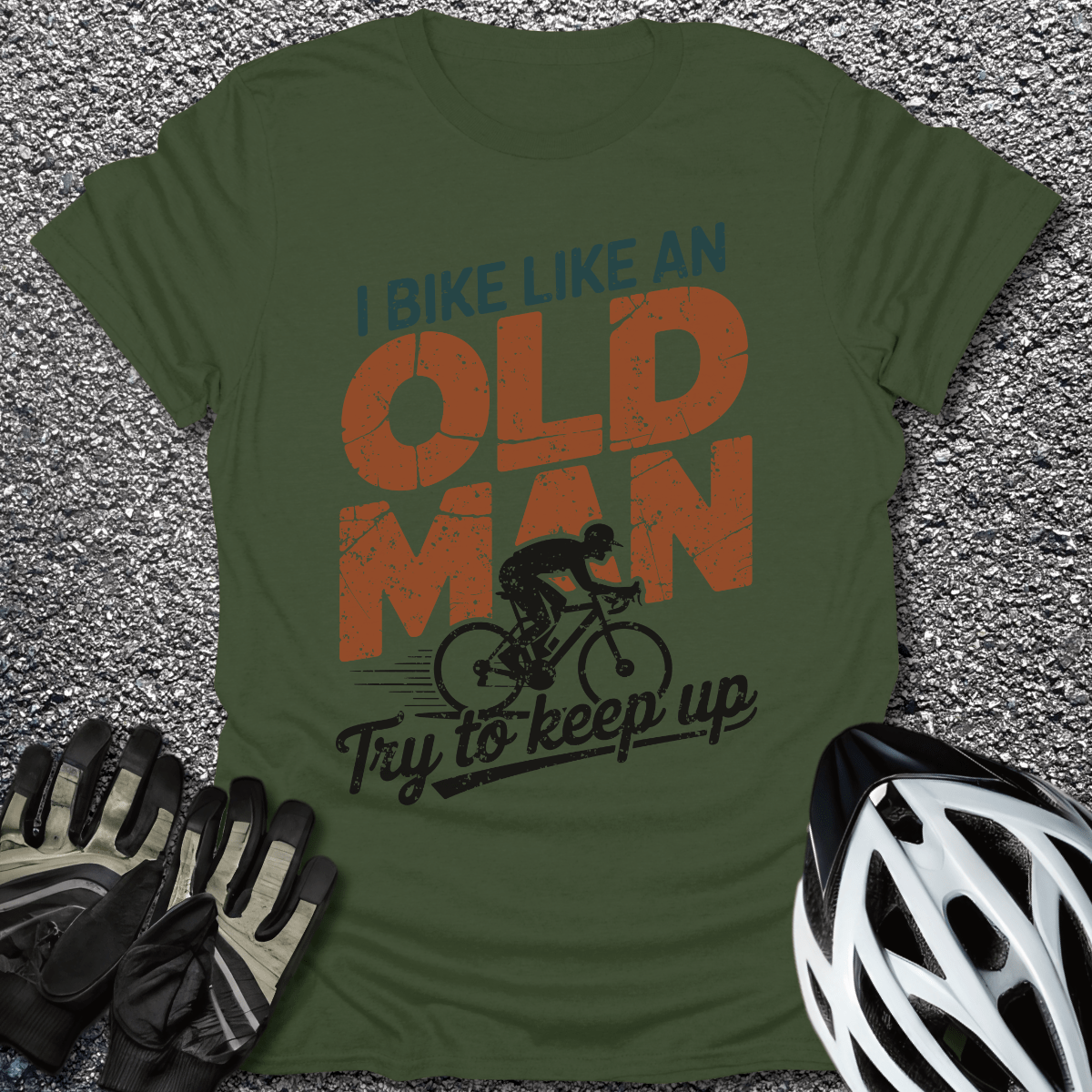 Old Man T-Shirt in Military Green / S from CycleTees
