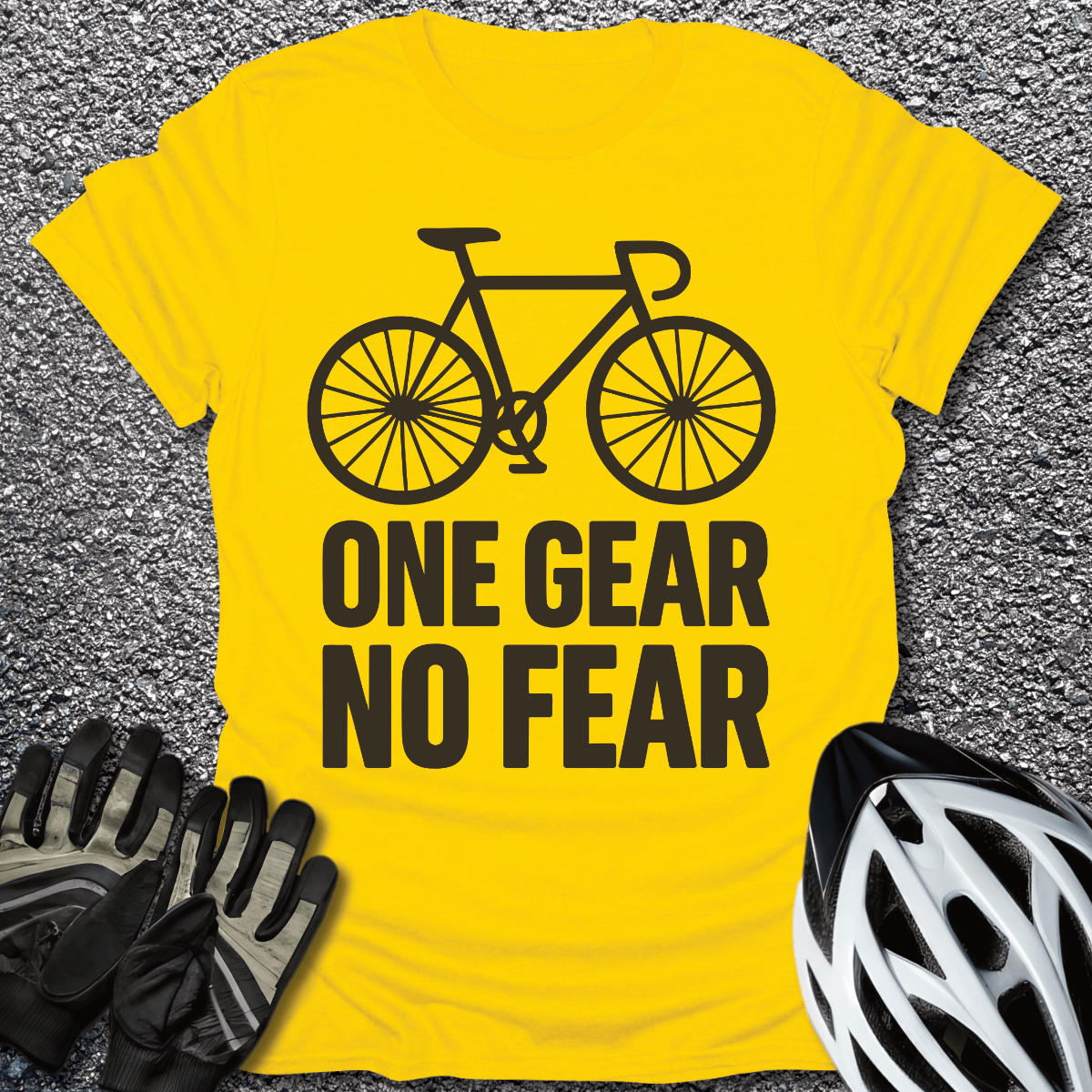 One Gear No Fear T-Shirt in Daisy / S from CycleTees