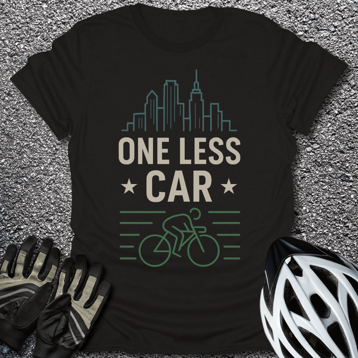 One Less Car T-Shirt in Black / S from CycleTees