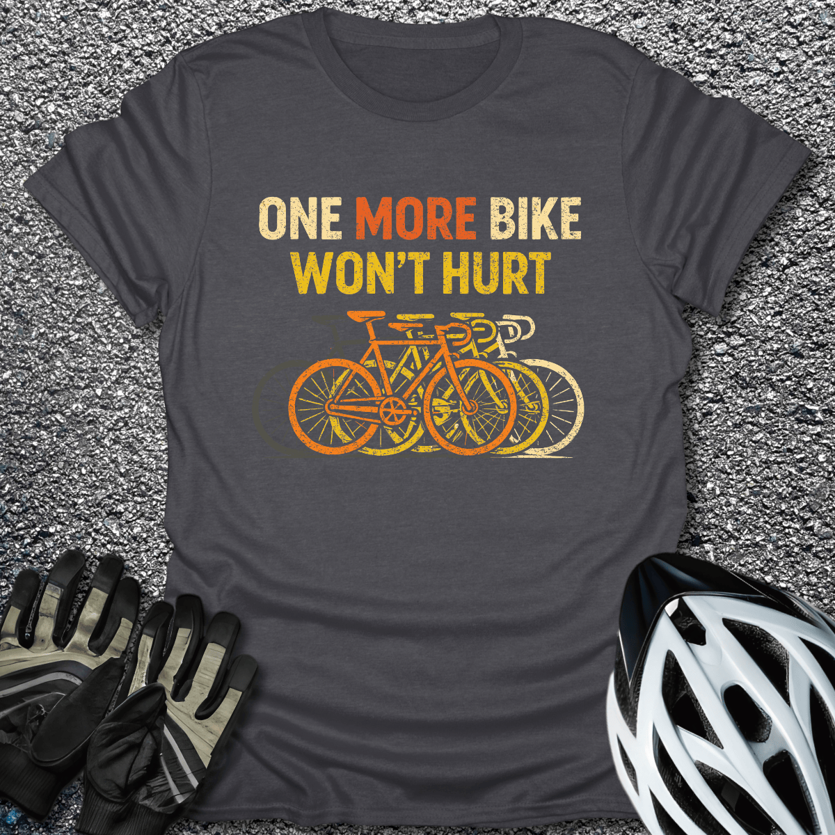 One More Bike T-Shirt in Dark Heather / S from CycleTees