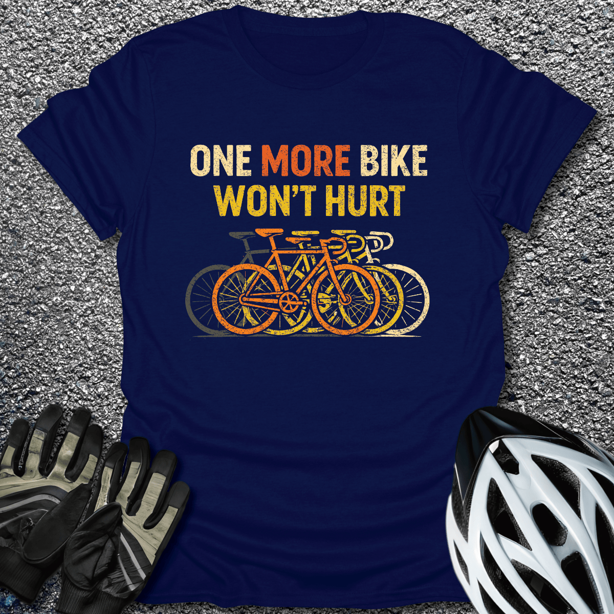 One More Bike T-Shirt in Navy / S from CycleTees