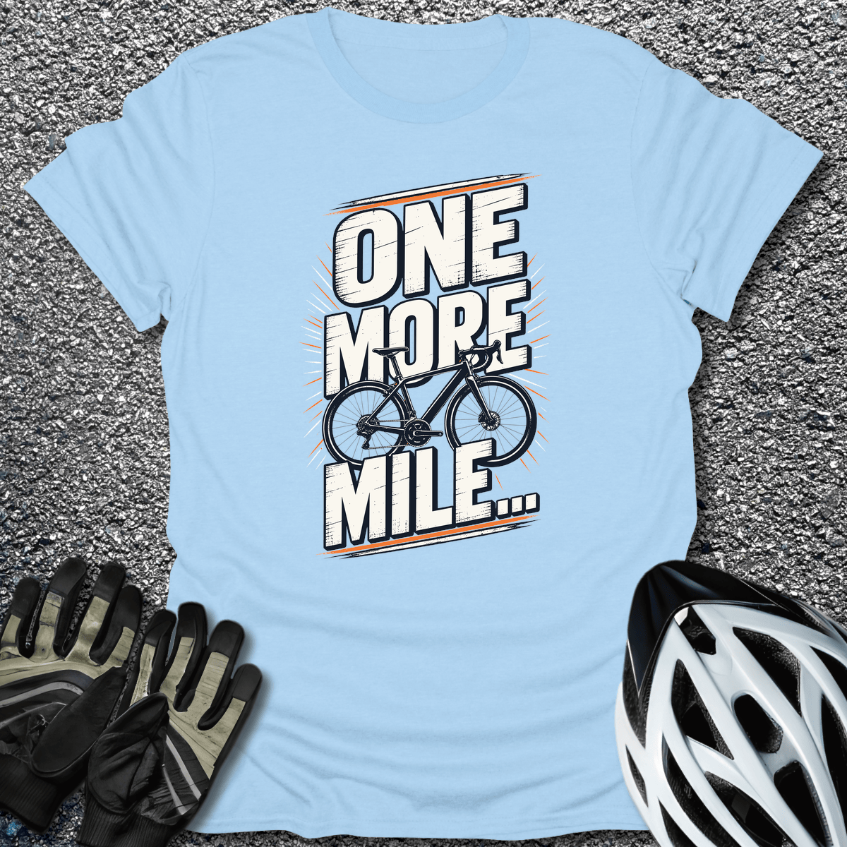 One More Mile T-Shirt in S / Light Blue from CycleTees