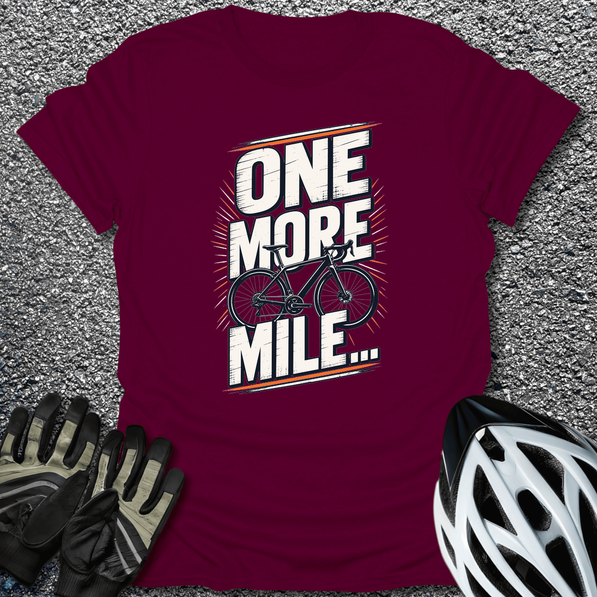 One More Mile T-Shirt in S / Maroon from CycleTees