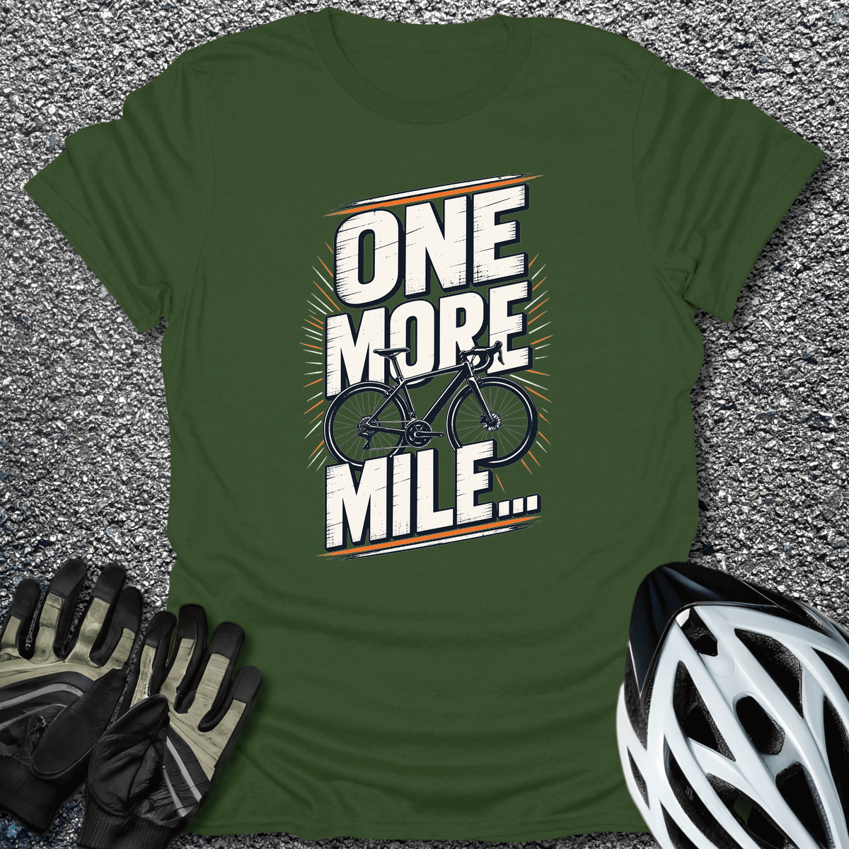 One More Mile T-Shirt in S / Military Green from CycleTees