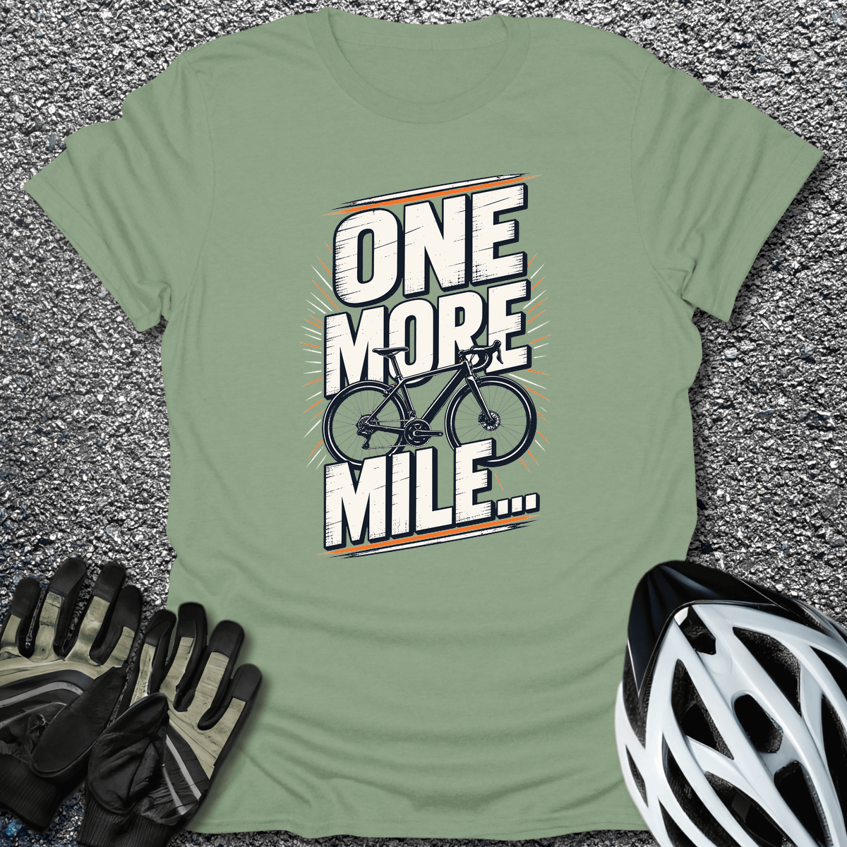 One More Mile T-Shirt in S / Sage from CycleTees