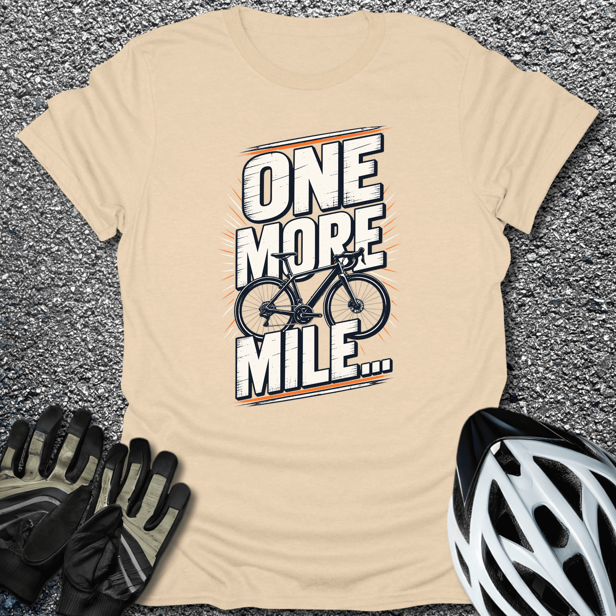 One More Mile T-Shirt in S / Sand from CycleTees
