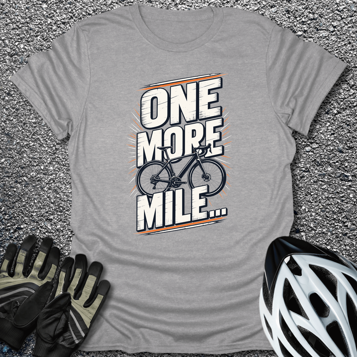 One More Mile T-Shirt in S / Sport Grey from CycleTees