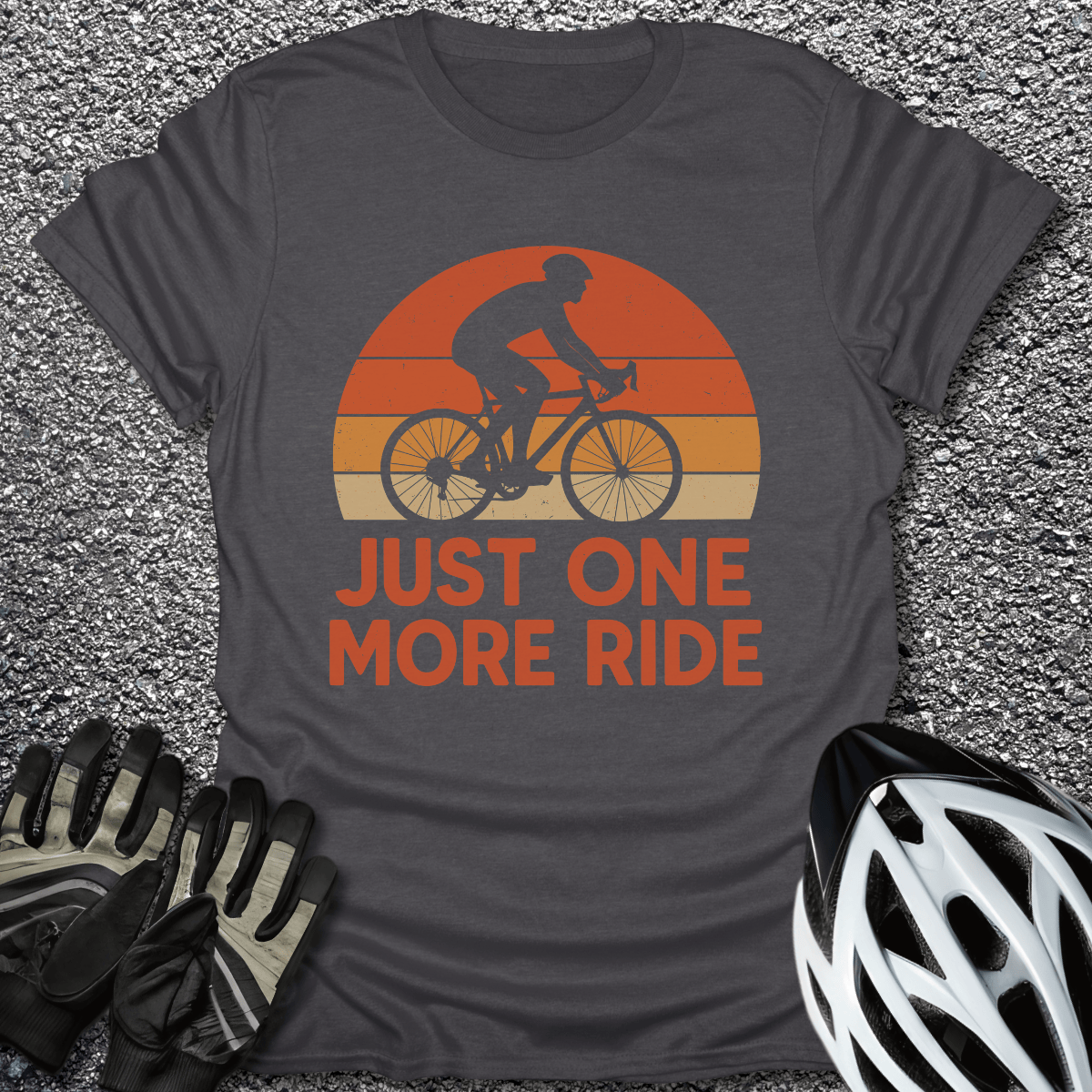 One More Ride T-Shirt in Dark Heather / S from CycleTees