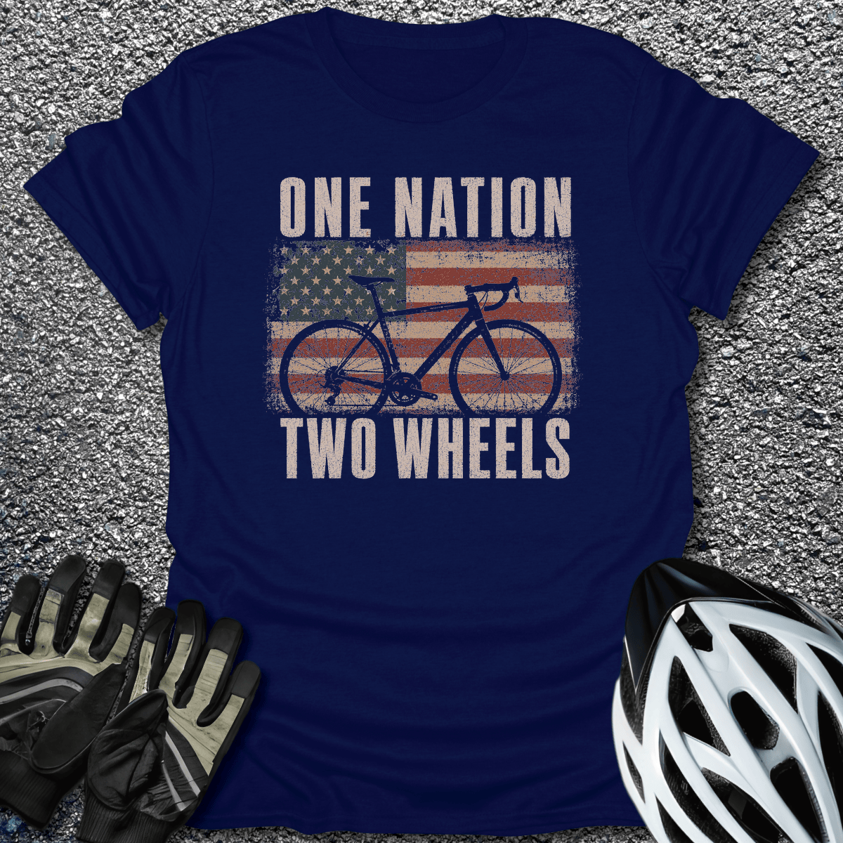 One Nation T-Shirt in Navy / S from CycleTees