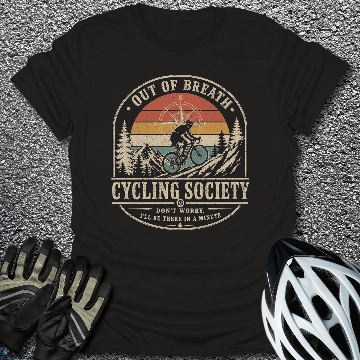 Out of Breath T-Shirt in Black / S from CycleTees