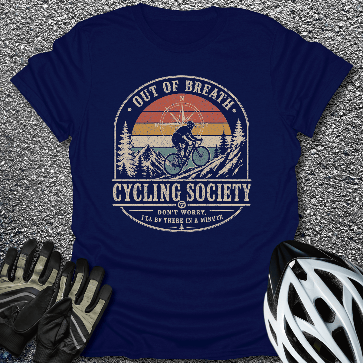 Out of Breath T-Shirt in Navy / S from CycleTees