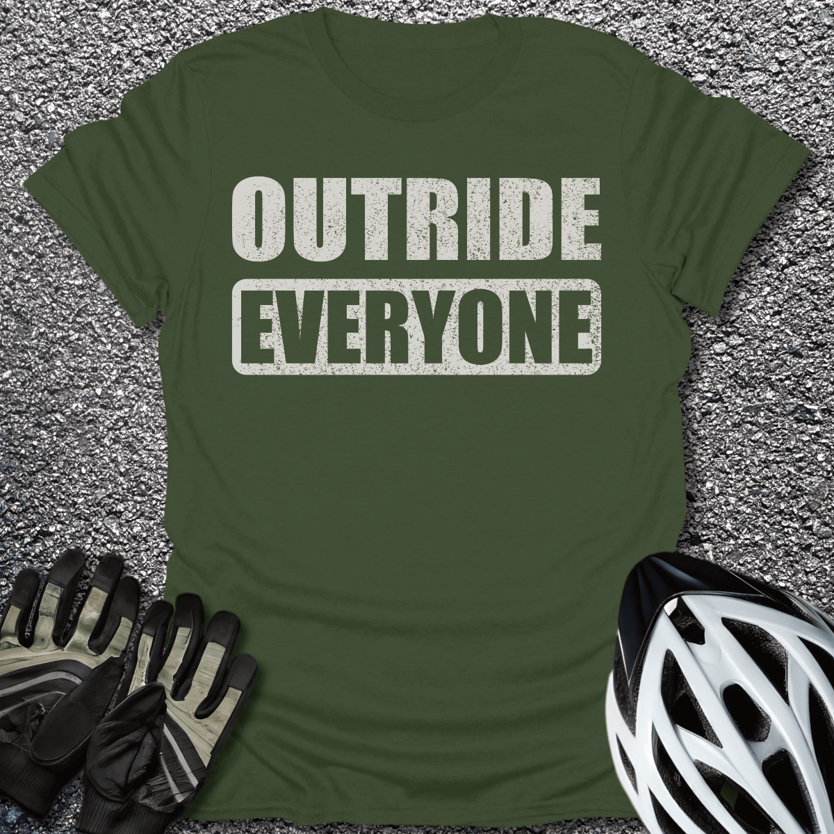 Outride Everyone T-Shirt in Military Green / S from CycleTees