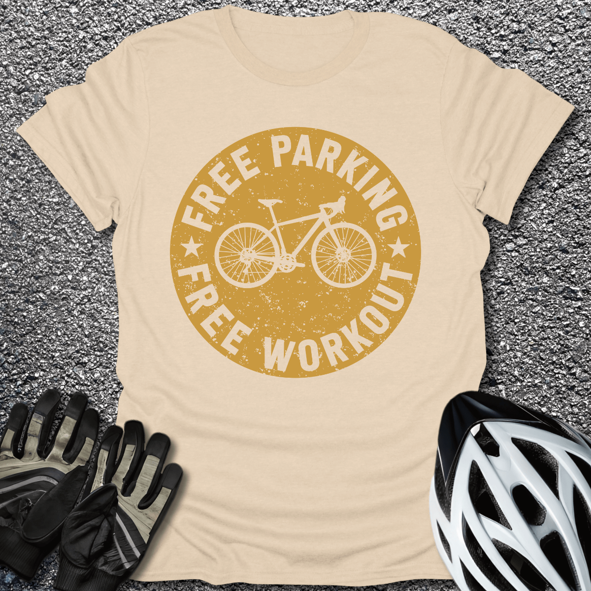 Parking & Workout T-Shirt in Sand / S from CycleTees