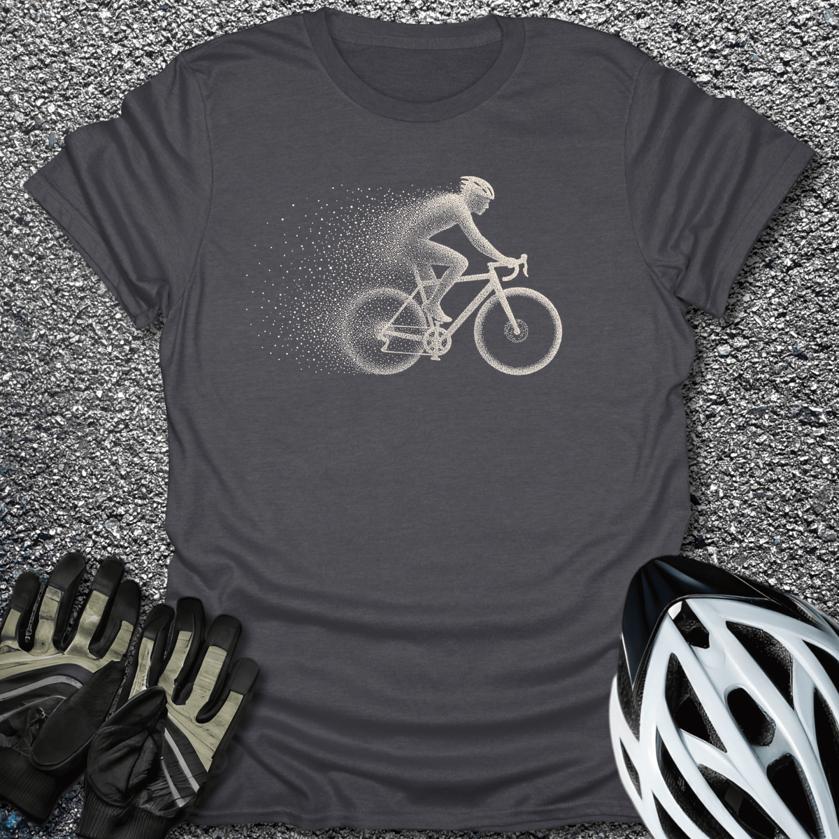 Particle Rider T-Shirt in Dark Heather / S from CycleTees