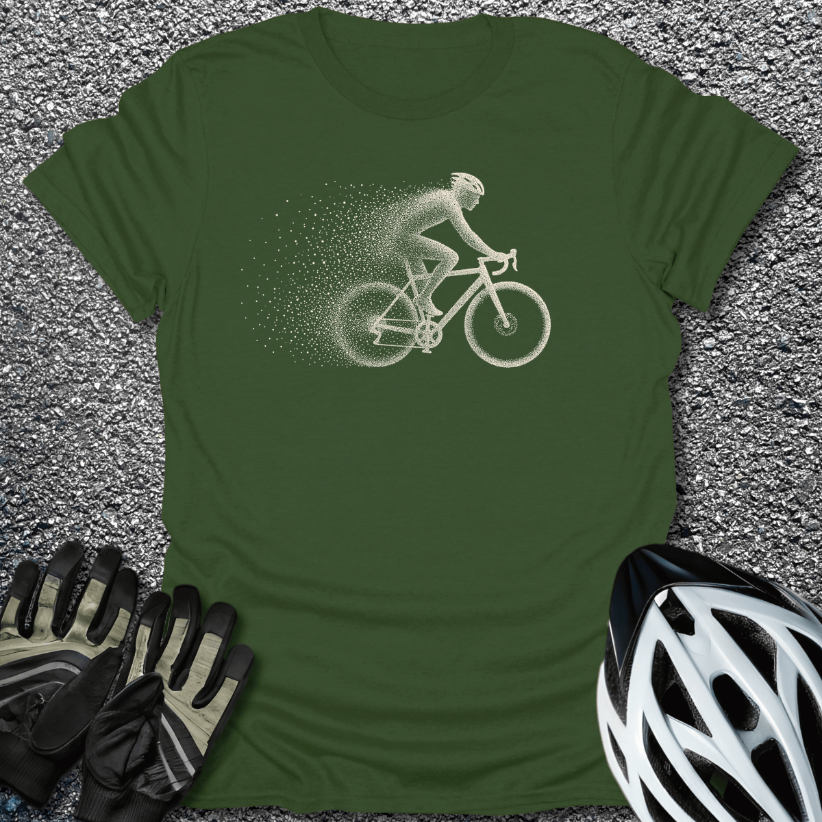 Particle Rider T-Shirt in Military Green / S from CycleTees