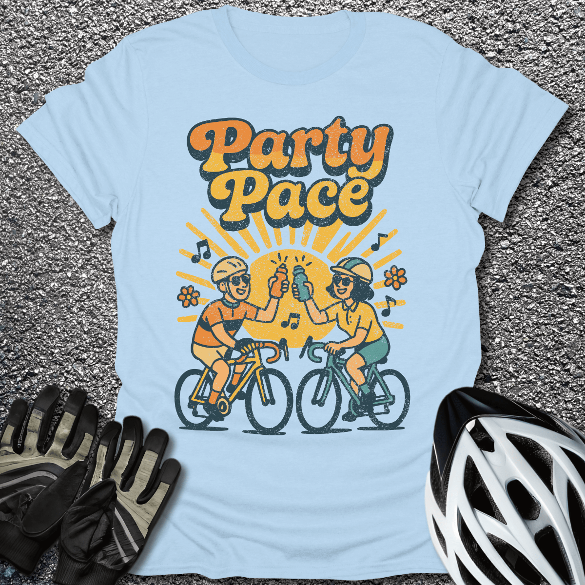 Party Pace T-Shirt in Light Blue / S from CycleTees
