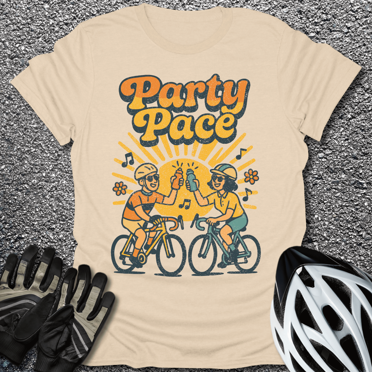 Party Pace T-Shirt in Sand / S from CycleTees