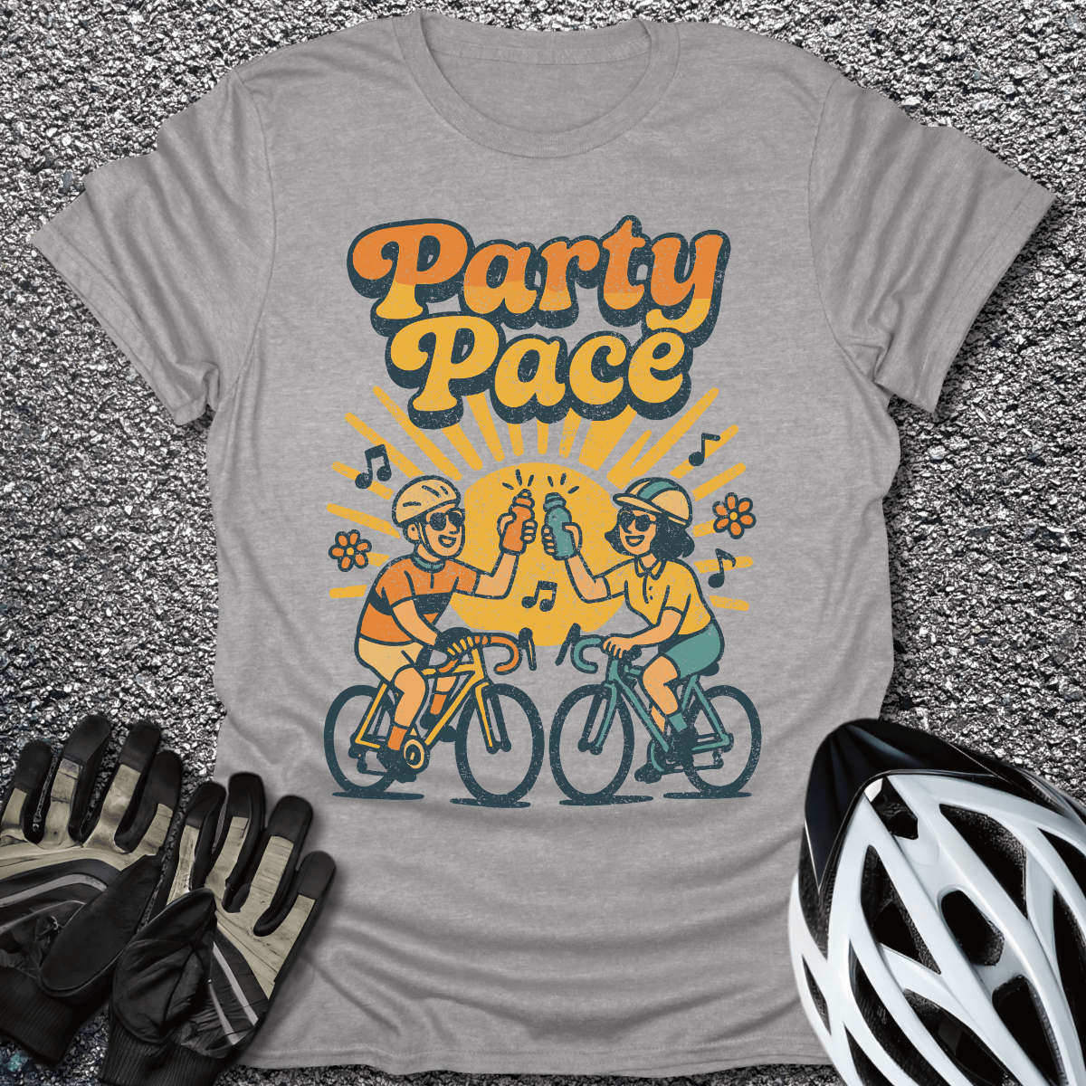 Party Pace T-Shirt in Sport Grey / S from CycleTees